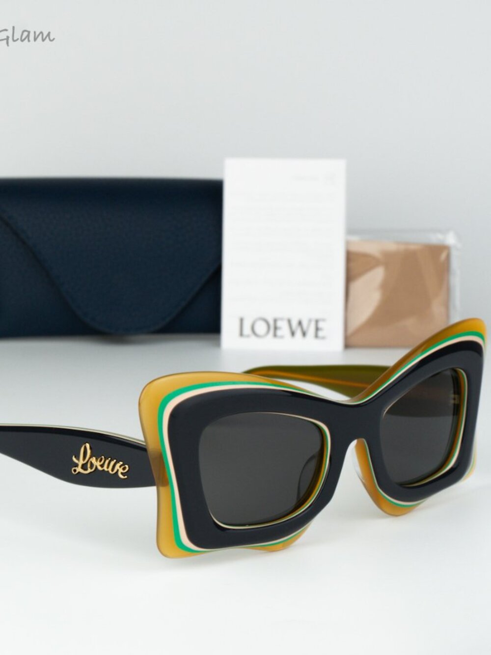 Loewe Women Sunglasses Grey Multicolor Cat Eye LW40140U 20A NEW AUTHENTIC